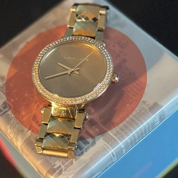 Michael Kors Gold Watch with Crystal Accents - Picture 8 of 10